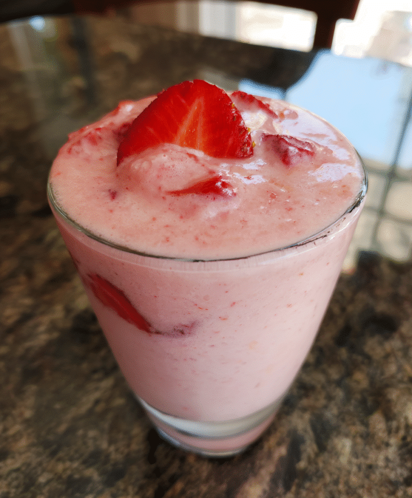 Fresh strawberries being washed for Smoothie King Strawberry Yogurt