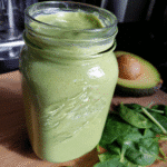 Ready-to-Serve Avocado Banana Spinach Smoothie in a Glass