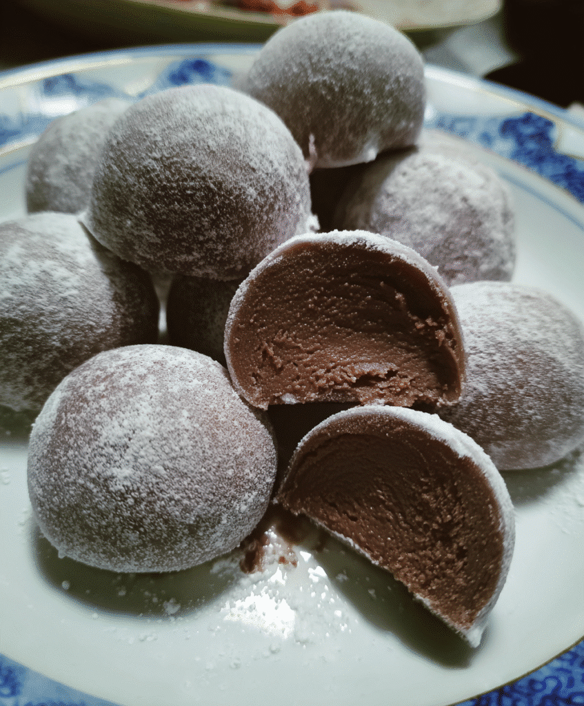Mixing Mochi Dough for Chocolate Mochi Ice Cream