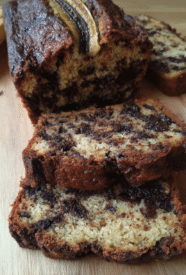 Mashing ripe bananas for espresso chocolate banana bread