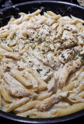 Easy Chicken Alfredo Penne Pasta Recipe