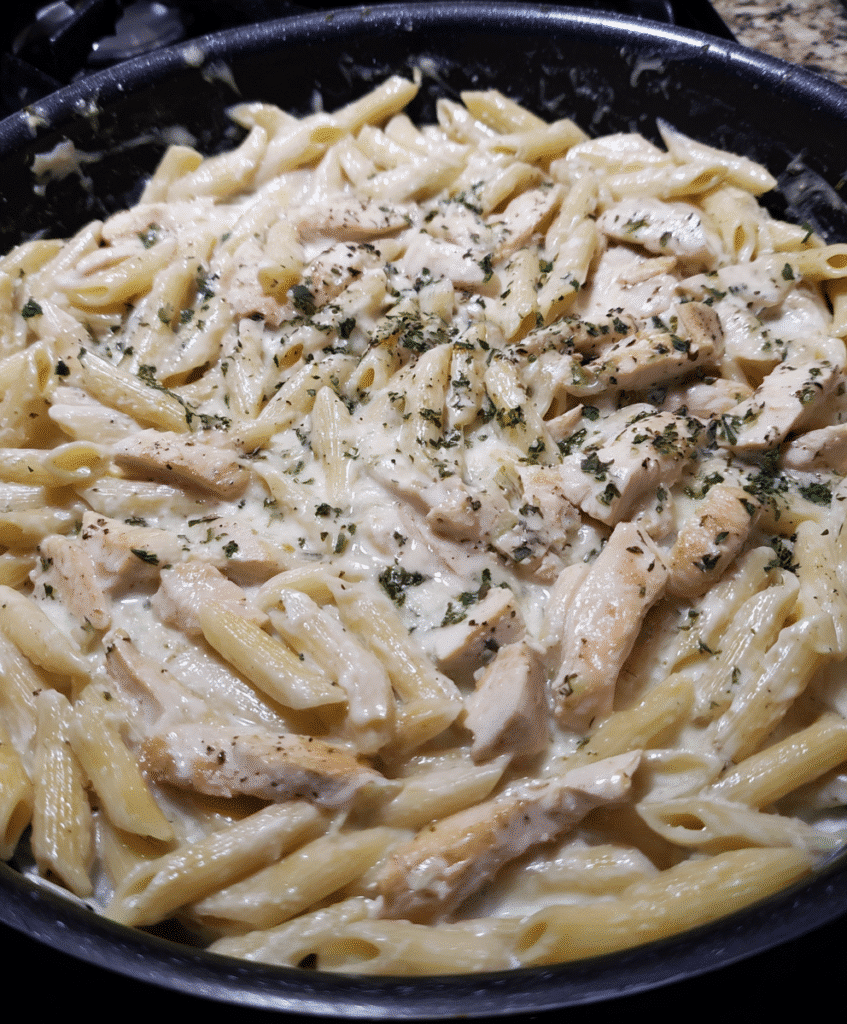 Easy Chicken Alfredo Penne Pasta Recipe
