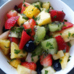 Fresh Fruit Salad with Honey Mint and Lime Syrup