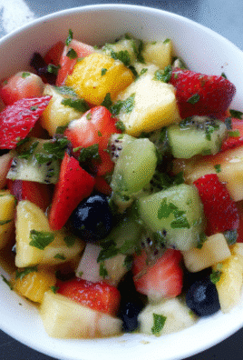 Fresh Fruit Salad with Honey Mint and Lime Syrup