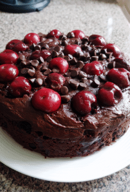 Moist Chocolate Cherry Cake