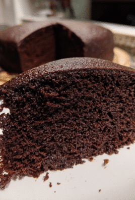 Moist Mayonnaise Chocolate Cake on plate
