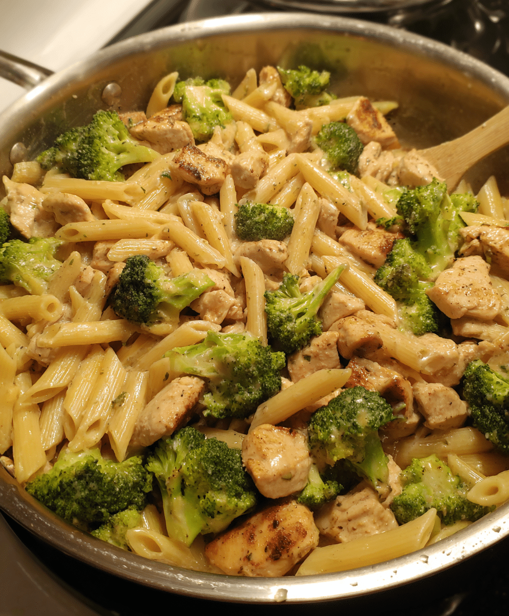 One-pot chicken and broccoli pasta creamy dinner