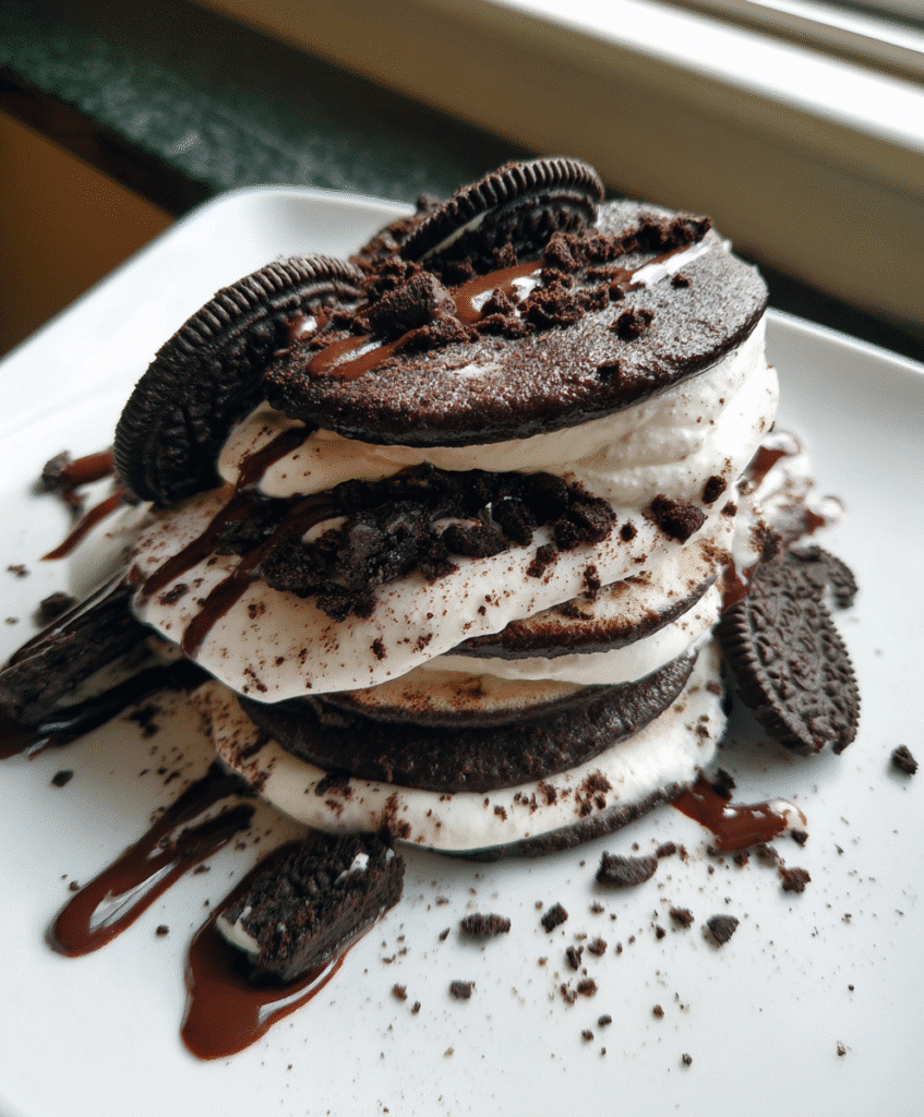 Oreo Dorayaki Cake ingredients laid out
