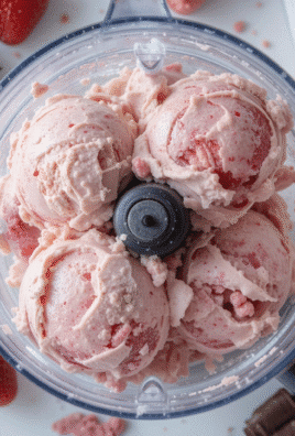 Strawberry Cottage Cheese Ice Cream in a bowl