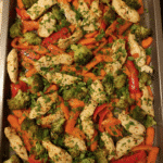 Sheet Pan Chicken and Vegetables with roasted veggies