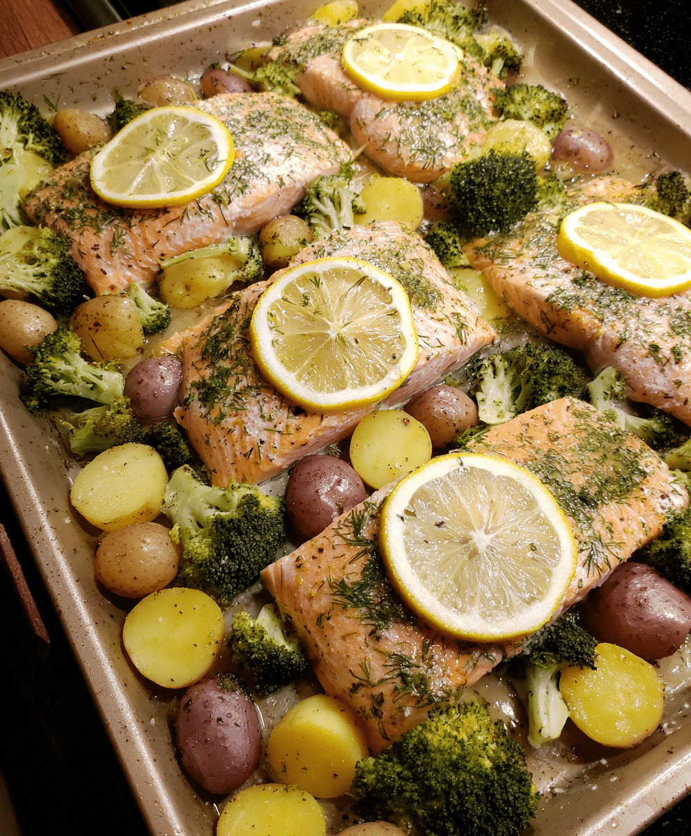 Sheet Pan Lemon Herb Salmon with Veggies
