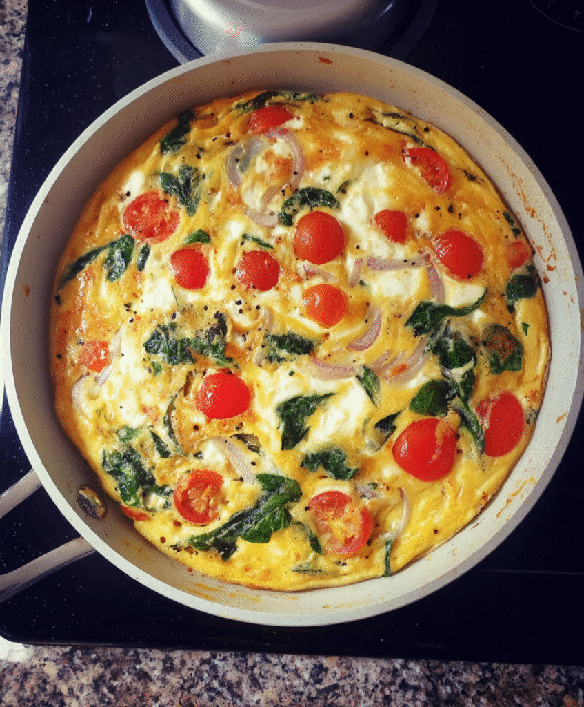 Cooking Vegetable Frittata in a Skillet