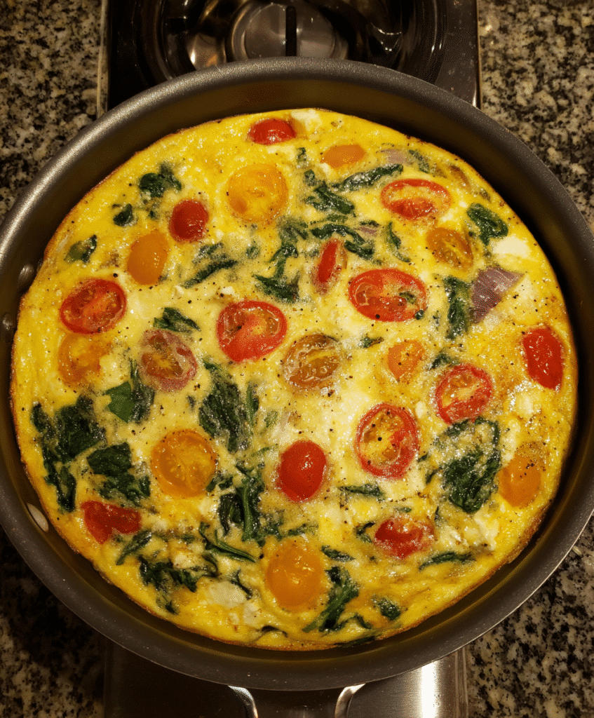 Serving a Slice of Vegetable Frittata